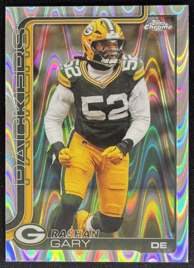 Rashan Gary 2025 Topps Chrome RayWave Refractor Packers Sports Trading Cards