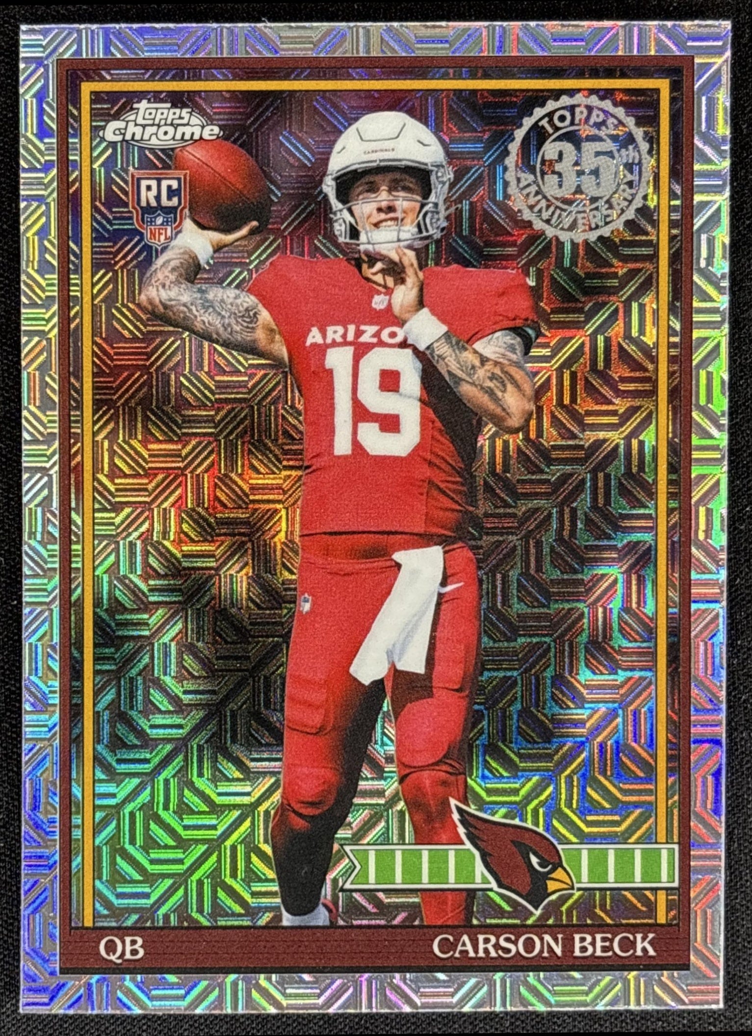 Carson Beck 2026 Topps 1991 Chrome Rookie Mojo Refractor Cardinals