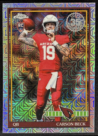 Carson Beck 2026 Topps 1991 Chrome Rookie Mojo Refractor Cardinals