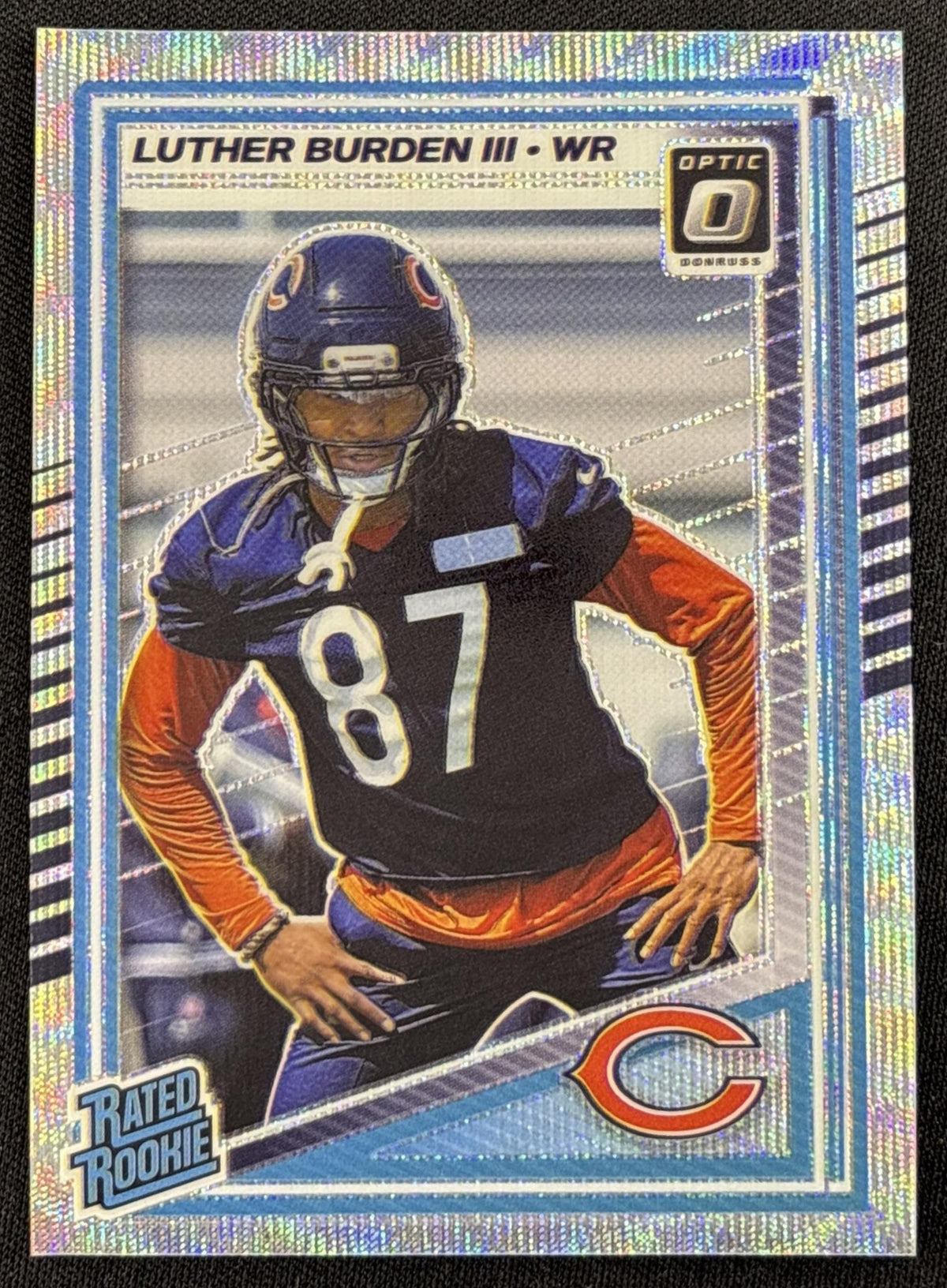 Luther Burden III 2025 Panini Donruss Optic Rated Rookie Holo Prizm Bears