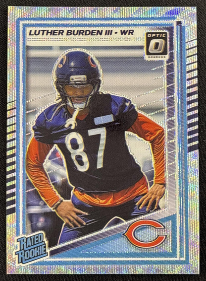 Luther Burden III 2025 Panini Donruss Optic Rated Rookie Holo Prizm Bears