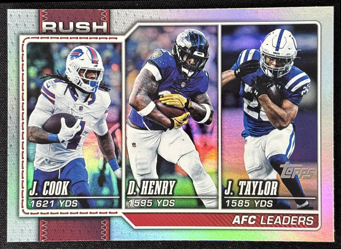 Derrick Henry Jonathan Taylor James Cook 2026 Topps Rainbow Foil Bills Ravens Colts