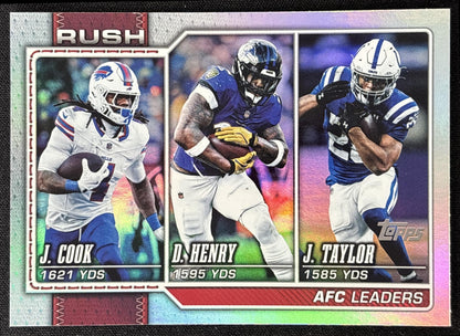 Derrick Henry Jonathan Taylor James Cook 2026 Topps Rainbow Foil Bills Ravens Colts