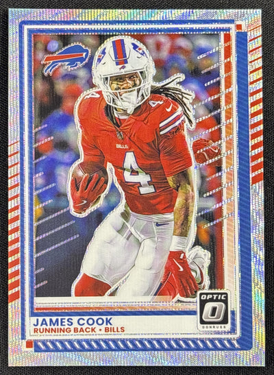 James Cook 2025 Panini Donruss Optic Wave Prizm /300 Bills Sports Trading Card