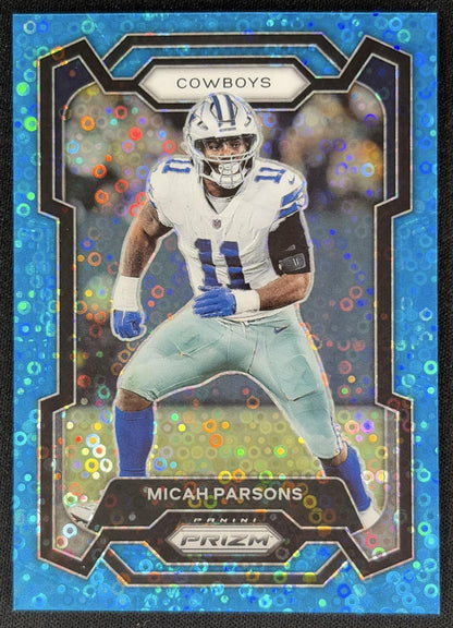 Micah Parsons 2023 Panini Prizm No Huddle Blue /95 Cowboys front