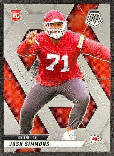 Josh Simmons 2025 Mosaic Rookies Chiefs Sports Trading Card