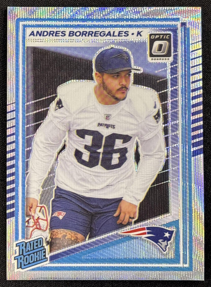 Andres Borregales 2025 Panini Donruss Optic Rated Rookie Wave Prizm /300 Patriots