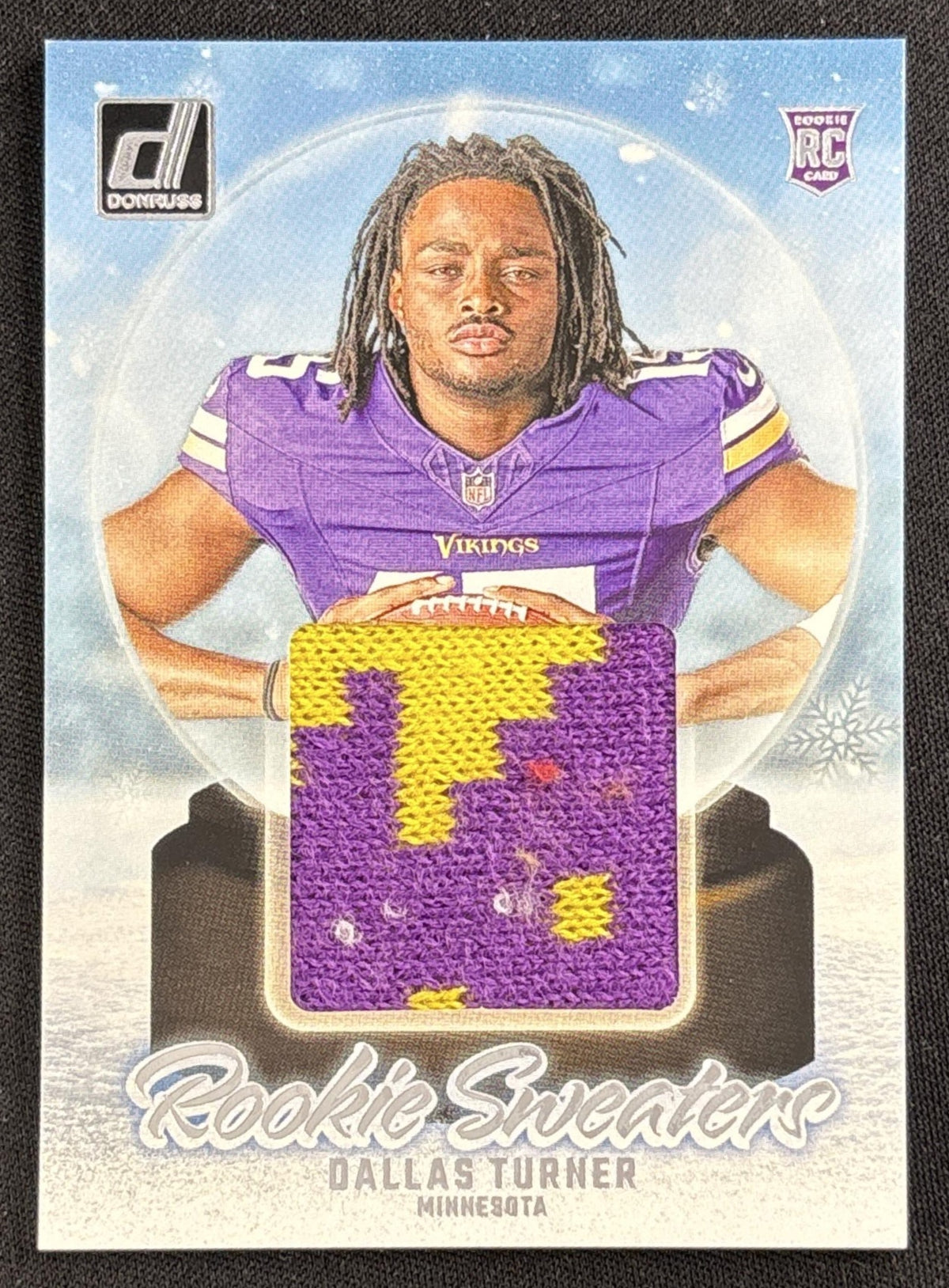 Dallas Turner 2024 Panini Donruss Rookie Holiday Sweater Vikings