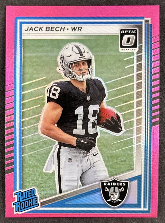 Jack Bech 2025 Panini Donruss Optic Rated Rookie Preview Pink Raiders Sports Trading Cards