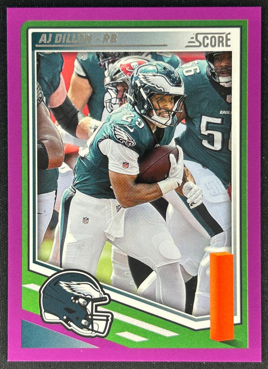 AJ Dillon 2025 Score Purple Eagles - Front