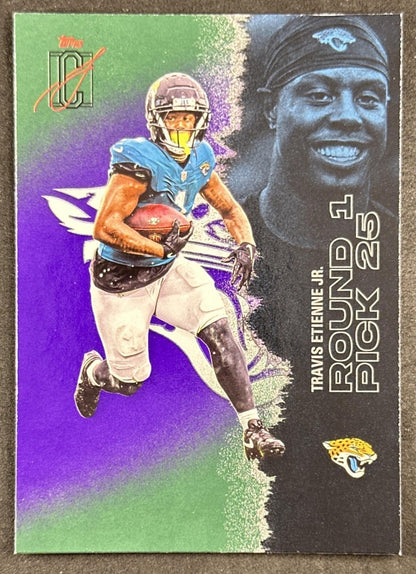 Travis Etienne Jr. 2025 Signature Class Veteran Green & Purple Foil Jaguars