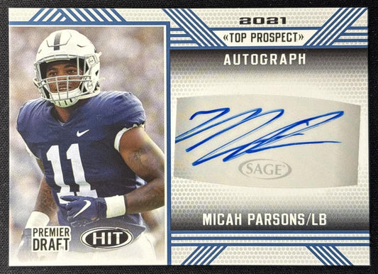 Micah Parsons 2021 Leaf Draft Auto Nittany Lions Sports Trading Cards