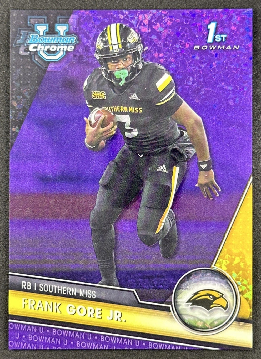 Frank Gore Jr. 2023 Bowman University Chrome Purple Mini Diamond Refractor /399
