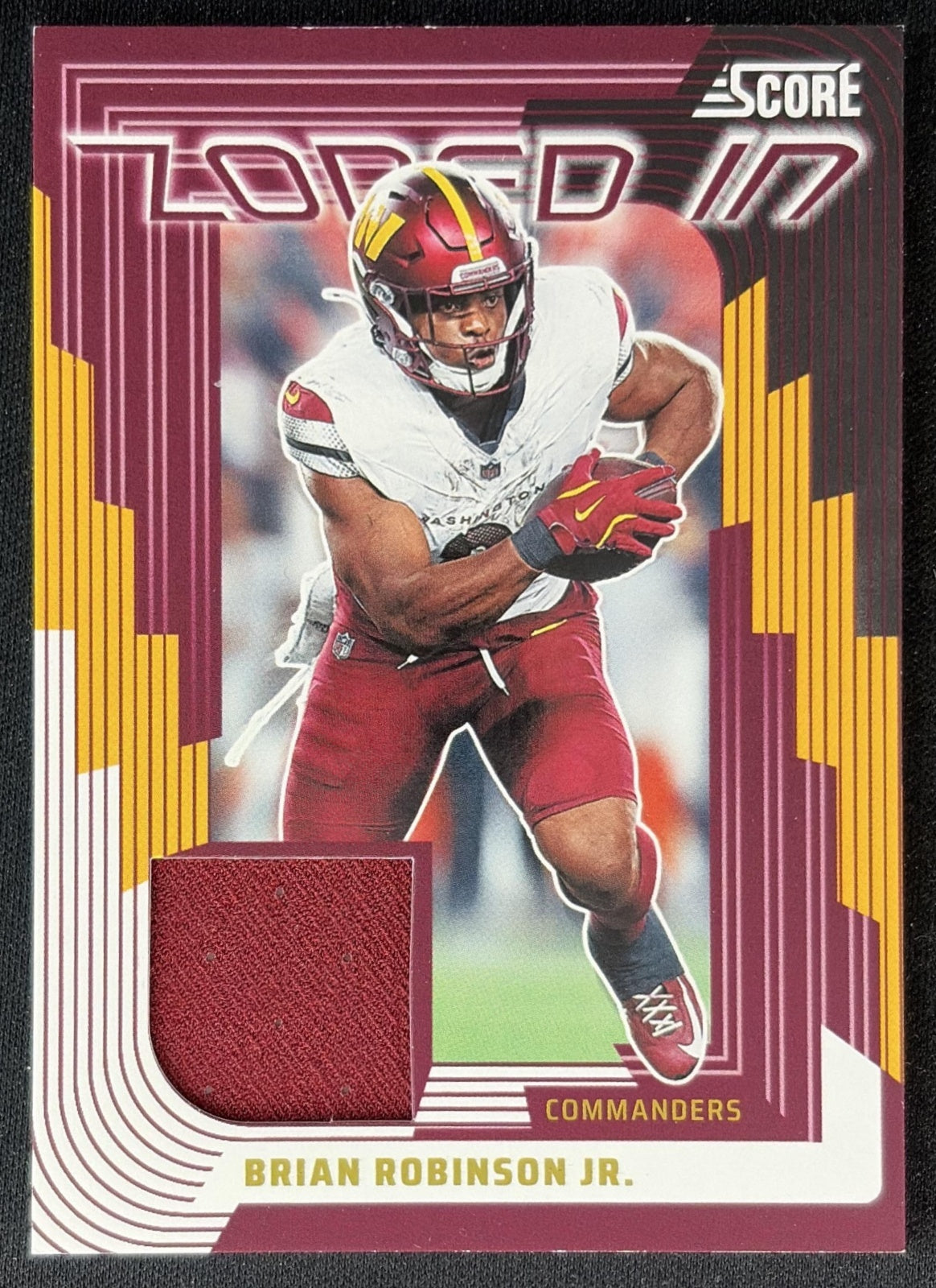 Brian Robinson Jr. 2025 Panini Score Zoned In Jerseys Commanders front