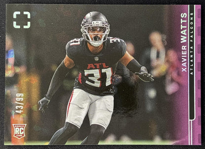 Xavier Watts 2025 Panini PhotoGenic Rookies Horizontal Purple /99 Falcons