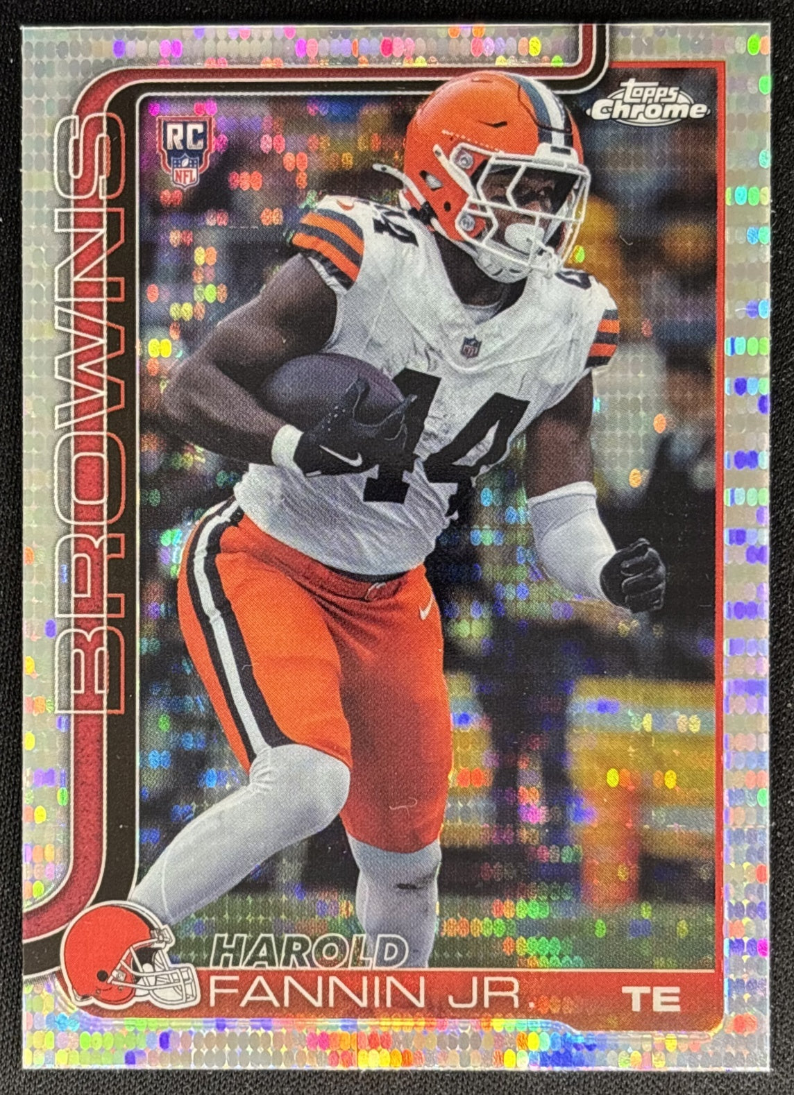 Harold Fannin Jr. 2025 Topps Chrome Rookie Pulsar Refractor Browns Sports Trading Cards