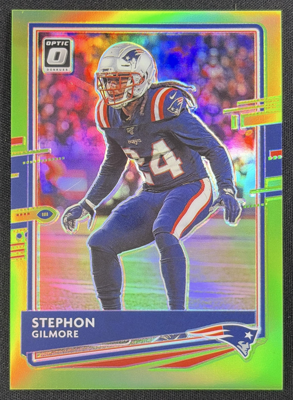 Stephon Gilmore 2020 Panini Donruss Optic Lime Green Prizm /35 Patriots