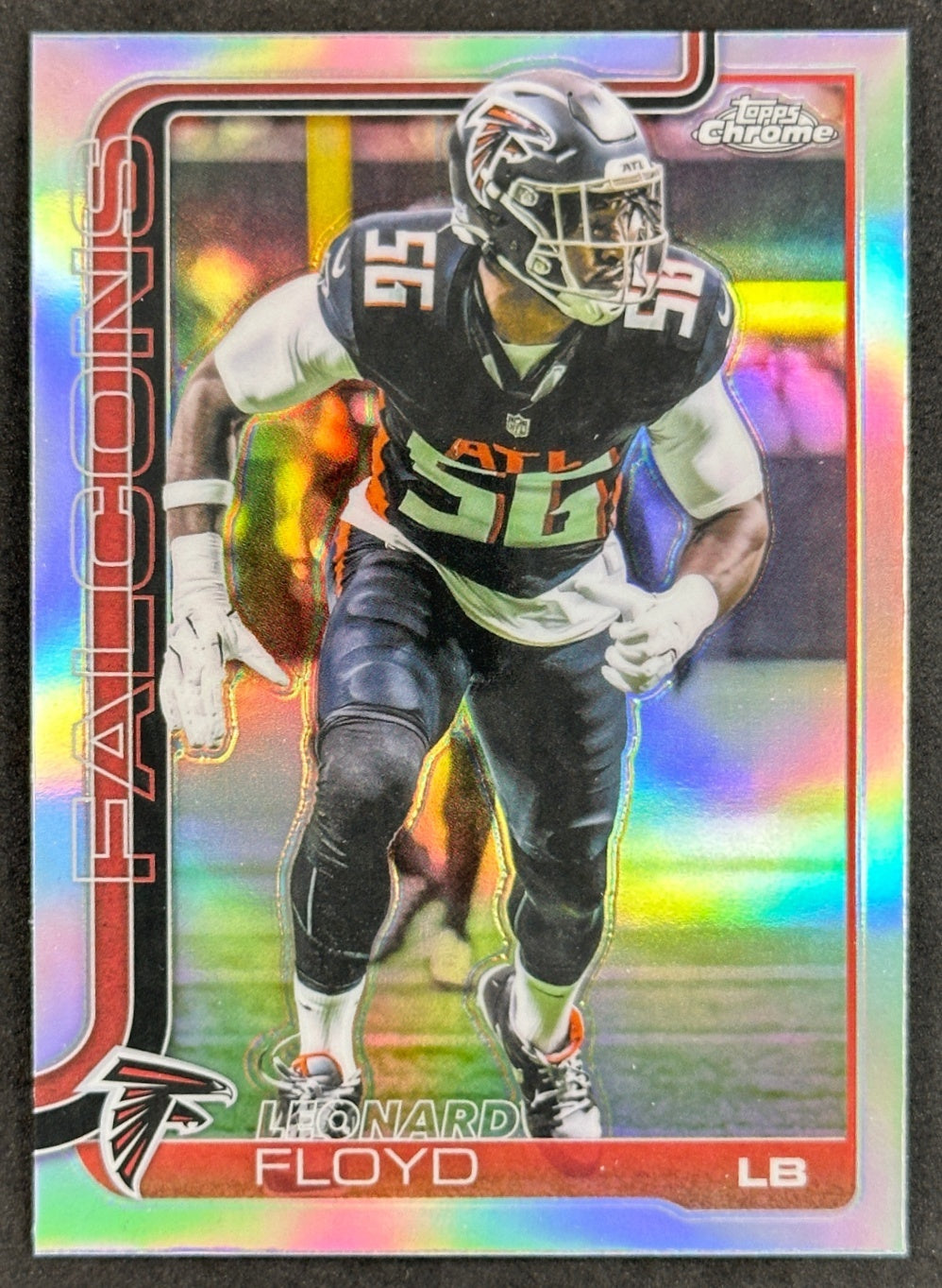 Leonard Floyd 2025 Topps Chrome Refractor Falcons Sports Trading Cards