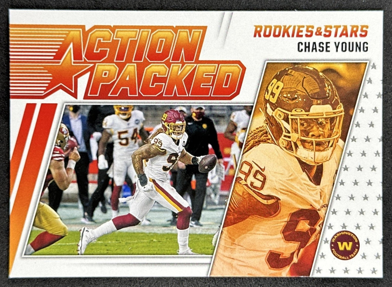 Chase Young 2021 Panini Rookies & Stars Action Packed Commanders