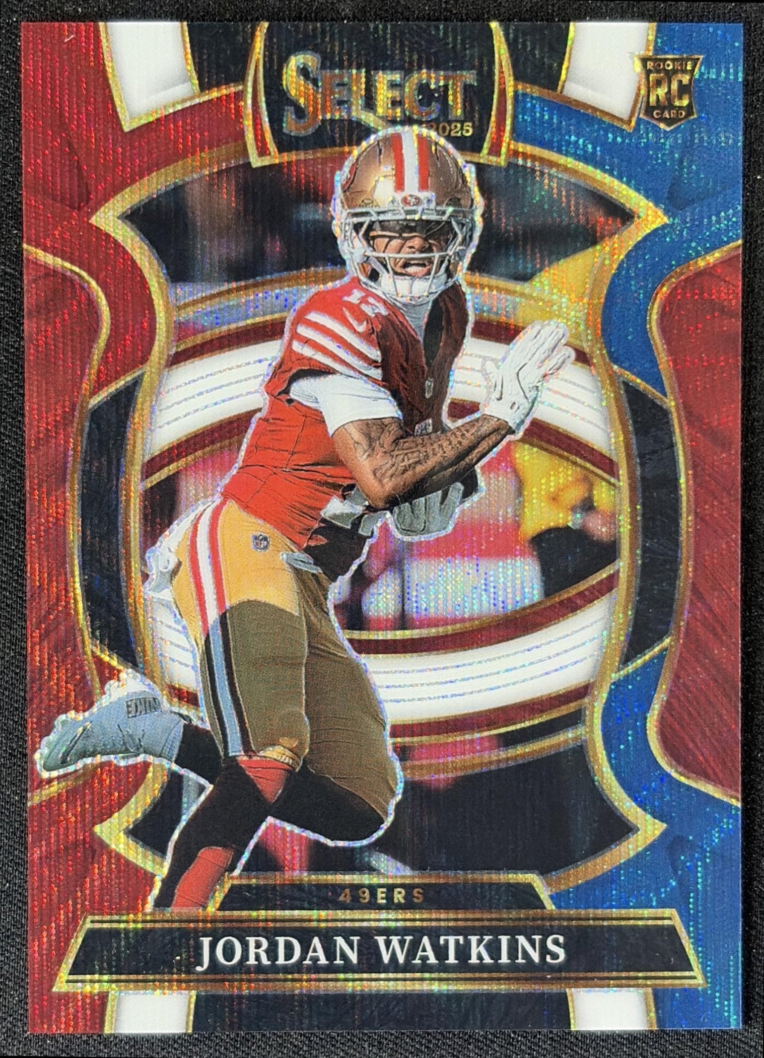 Jordan Watkins 2025 Panini Select Concourse Tri-Color Prizm /399 49ers front