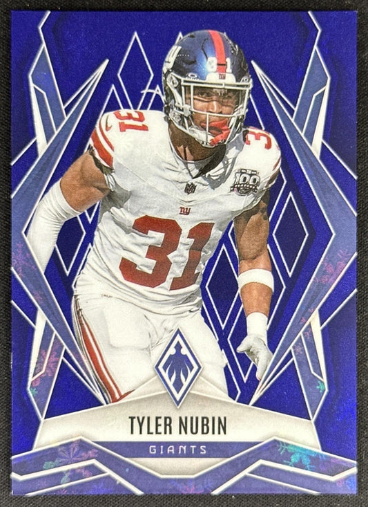 Tyler Nubin 2025 Panini Phoenix Blue Winter Prizm /199 Giants Sports Trading Card