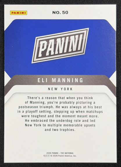 Eli Manning 2026 Panini NSCC Silver Pack